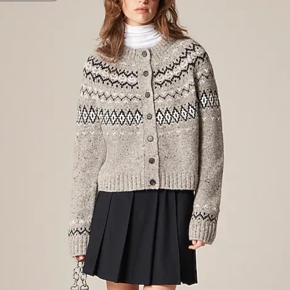 J crew Fair Isle cardigan in wool blend - Picture 2 of 6